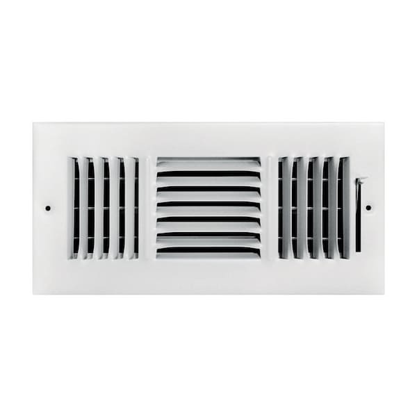 True Aire Tru Aire 4 in. H X 12 in. W 3-Way Powder Coat White Steel Wall/Ceiling Register C103M 12X04 - main